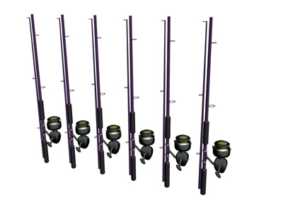 Six Fishing Rods